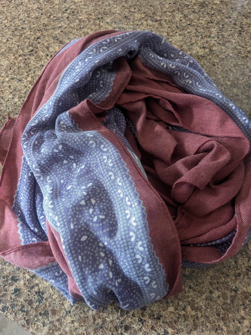 Lightweight Two-Tone Mauve and Dusty Blue Scarf